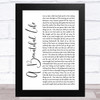 Justin James A Beautiful Life White Script Song Lyric Art Print