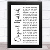 Chase and Status Original Nuttah White Script Song Lyric Art Print