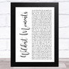 Jessie Ware Wildest Moments White Script Song Lyric Art Print