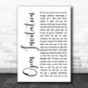 Santana Open Invitation White Script Song Lyric Art Print