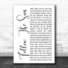 Xavier Rudd Follow The Sun White Script Song Lyric Art Print