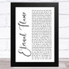 The Bangles Eternal Flame White Script Song Lyric Art Print