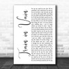 The Clash Train in Vain White Script Song Lyric Art Print