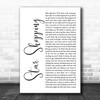 Lil Peep Star Shopping White Script Song Lyric Art Print