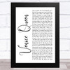 Red Hot Chili Peppers Venice Queen White Script Song Lyric Art Print