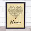 Depeche Mode Home Vintage Heart Song Lyric Music Wall Art Print