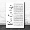 Lady Gaga & Ariana Grande Rain On Me White Script Song Lyric Art Print
