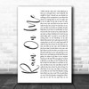 Lady Gaga & Ariana Grande Rain On Me White Script Song Lyric Art Print