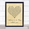 The Darkness I Believe In A Thing Called Love Vintage Heart Song Lyric Music Wall Art Print