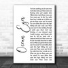 Billie Eilish Ocean Eyes White Script Song Lyric Art Print