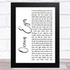 Billie Eilish Ocean Eyes White Script Song Lyric Art Print