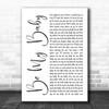 The Ronettes Be My Baby White Script Song Lyric Art Print