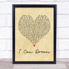 Boyzone I Can Dream Vintage Heart Song Lyric Music Wall Art Print