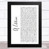 Ziggy Marley A Lifetime White Script Song Lyric Art Print