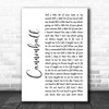 Damien Rice Cannonball White Script Song Lyric Art Print