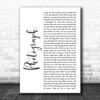 Ed Sheeran Photograph White Script Song Lyric Art Print