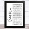 Elton John Rocket Man White Script Song Lyric Art Print