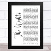 Avicii The Nights White Script Song Lyric Art Print