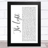 Disturbed The Light White Script Song Lyric Art Print