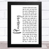 The Cure Plainsong White Script Song Lyric Art Print