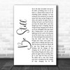 Liam Gallagher Be Still White Script Song Lyric Art Print