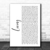 Dierks Bentley Living White Script Song Lyric Art Print