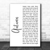 Paolo Nutini Autumn White Script Song Lyric Art Print