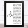 Whiskey Myers Stone White Script Song Lyric Art Print