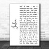 The Beatles Julia White Script Song Lyric Art Print