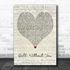 21 Savage Ball Without You Script Heart Decorative Wall Art Gift Song Lyric Print