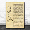 5 Seconds Of Summer Best Friend Rustic Script Decorative Wall Art Gift Song Lyric Print