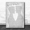 Adele Make You Feel My Love Two Men Gay Couple Wedding Grey Wall Art Song Lyric Print