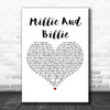 Alice Cooper Millie And Billie White Heart Decorative Wall Art Gift Song Lyric Print