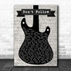 Alice in Chains Dont Follow Electric Guitar Music Script Decorative Gift Song Lyric Print