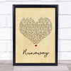 The Corrs Runaway Vintage Heart Song Lyric Music Wall Art Print