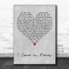 Alisan Porter I Come in Pieces Grey Heart Decorative Wall Art Gift Song Lyric Print