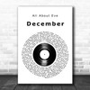 All About Eve December Vinyl Record Decorative Wall Art Gift Song Lyric Print