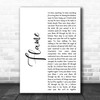 Alphaville Flame White Script Decorative Wall Art Gift Song Lyric Print