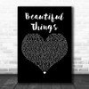 Andain Beautiful Things Black Heart Decorative Wall Art Gift Song Lyric Print