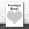 Andain Beautiful Things White Heart Decorative Wall Art Gift Song Lyric Print