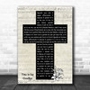 Andrea Bocelli, Sarah Brightman Time to Say Goodbye Music Script Christian Memorial Cross Song Lyric Print