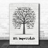 Andy Williams It's Impossible Music Script Tree Decorative Wall Art Gift Song Lyric Print