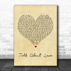 Boyzone Talk About Love Vintage Heart Song Lyric Music Wall Art Print