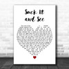 Arctic Monkeys Suck It And See White Heart Decorative Wall Art Gift Song Lyric Print