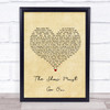 Queen The Show Must Go On Vintage Heart Song Lyric Music Wall Art Print