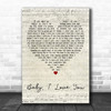 Aretha Franklin Baby, I Love You Script Heart Decorative Wall Art Gift Song Lyric Print