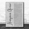 Ariana Grande Honeymoon Avenue Grey Rustic Script Decorative Wall Art Gift Song Lyric Print