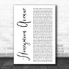 Ariana Grande Honeymoon Avenue White Script Decorative Wall Art Gift Song Lyric Print