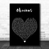 Ariana Grande obvious Black Heart Decorative Wall Art Gift Song Lyric Print