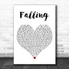 Artan Falling White Heart Decorative Wall Art Gift Song Lyric Print